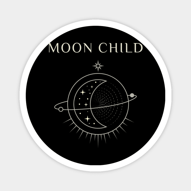Moon child Astrological Design Magnet by Ken Adams Store